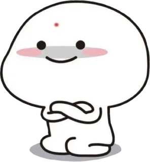 😶 น่ารัก, การ์ตูน, สติกเกอร์, ขาว, ตัวละคร telegram sticker