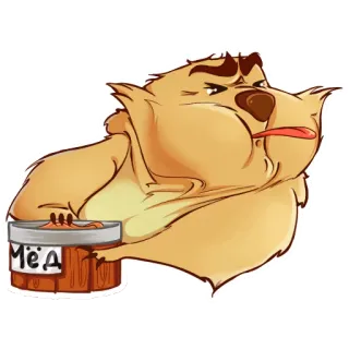 😲 Мёд ours, miel, dessin animé, animal, nourriture telegram sticker