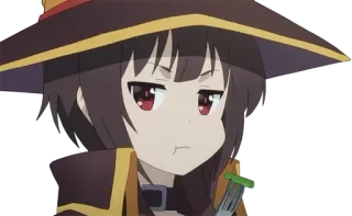 😒 Megumin KonoSuba anime, Megumin, KonoSuba, cartoon, eating, mage, wizard whatsapp sticker