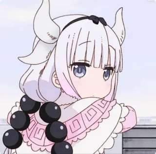 💕 Kanna Kamui Miss Kobayashi's Dragon Maid Anime, Drago, Kanna, Kanna Kamui, Miss Kobayashi's Dragon Maid, carino telegram sticker