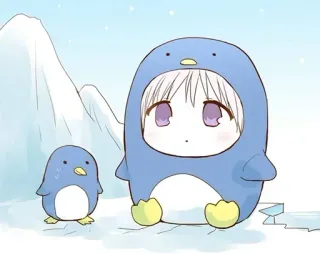 💗 penguin, anime, chibi, cute, kawaii telegram sticker