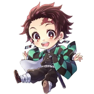 😃 Tanjiro Kamado Demon Slayer Anime, Chibi, Dễ thương, Thanh Gươm Diệt Quỷ, Tanjiro telegram sticker
