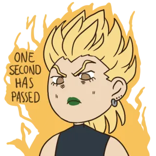 1️⃣ Dio Brando JoJo's Bizarre Adventure ONE SECOND HAS PASSED Dio, JoJo's Bizarre Adventure, Anime, Manga, Ha pasado un segundo, Personaje, Fanart telegram sticker