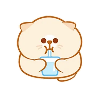 ⭐ kat, schattig, kawaii, drinken, kopje whatsapp sticker