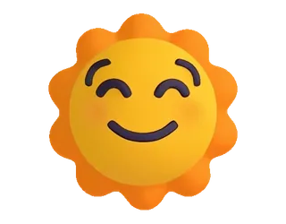 ☀ Sonne, fröhlich, Emoji, niedlich, Cartoon, Wetter telegram sticker