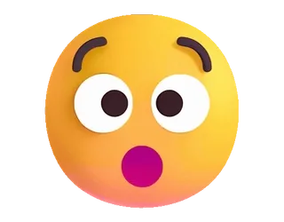 😯 อิโมจิ, ตกใจ, ประหลาดใจ, สีหน้า, หน้า, สีเหลือง telegram sticker
