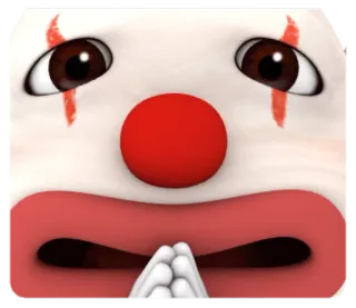 🙏 клоун, жуткий, эмодзи, лицо, красный нос, выражение telegram sticker