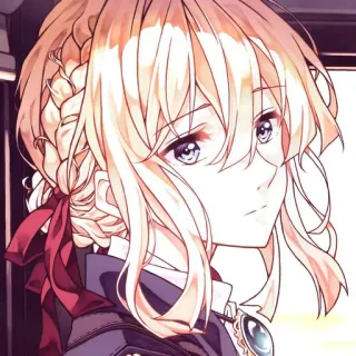 🌚 Violet Evergarden Anime, Mädchen, Blond, Violet Evergarden, Charakter, Porträt telegram sticker