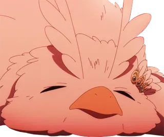 😴 Anime, Ptak, Słodkie, Zwierzę, Puszysty, Uroczy, Kreskówka, Śpiący telegram sticker