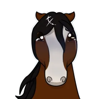 😢 лошадь, животное, мультфильм, милый, пони, лошадиный telegram sticker