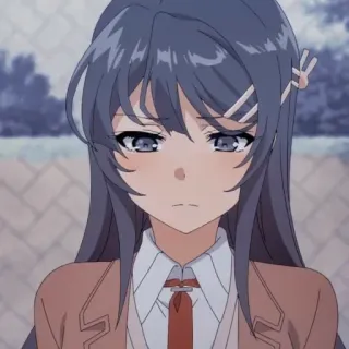 😕 Mai Sakurajima Rascal Does Not Dream of Bunny Girl Senpai Anime, Meisje, Verdrietig, Schattig, Mai Sakurajima, Rascal Does Not Dream of Bunny Girl Senpai telegram sticker