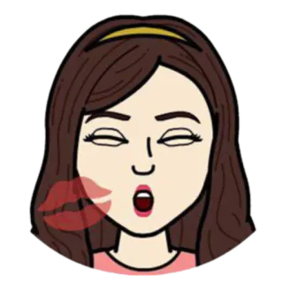 😘 bacio, faccia, ragazza, cartone animato, donna, emoji telegram sticker