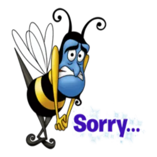 😞 Sorry... Biene, Entschuldigung, Sorry, Cartoon, Insekt whatsapp sticker