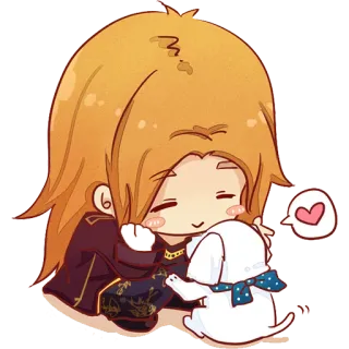 😚 Anime, Chibi, Cachorro, Fofo, Coração, Amizade whatsapp sticker
