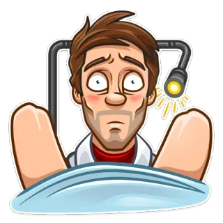 😳 médico, exame, médico, desenho animado, hospital, saúde telegram sticker