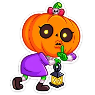 🤫 zucca, halloween, adesivo, carino, personaggio, mostro, autunno telegram sticker