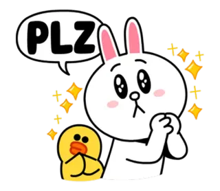 🙇 PLZ кролик, утка, умоляющий, милый, звезды, каваий telegram sticker