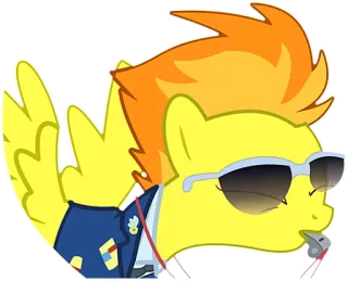 😤 Spitfire My Little Pony pony, cartoon, glasses, yellow, Spitfire, animation whatsapp sticker