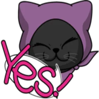 🙂 Yes! 猫, はい, 可愛い, ステッカー, ポジティブ, 動物, パーカー whatsapp sticker