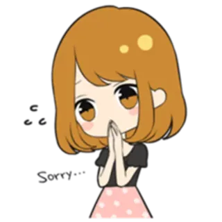 🙏 Desenho animado, Menina anime, Bonito, Kawaii, Ilustração whatsapp sticker