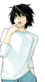 ✨ L Lawliet Death Note Anime, Death Note, L, Detektiv, Manga, Charakter, Intellektuell telegram sticker