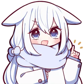 ☝️ Аниме, Милый, Девочка, Каваий, Стикер, Мультфильм telegram sticker