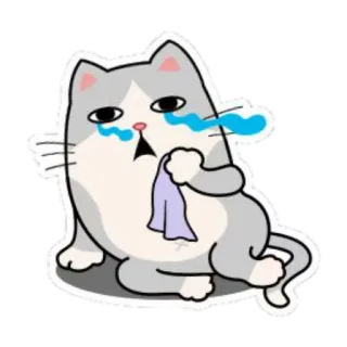 😭 chat, pleure, triste, emoji, autocollant telegram sticker