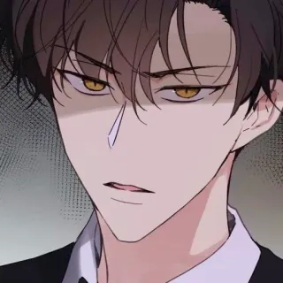 😡 Anime, Uomo, Serio, Ritratto, Bello, Illustrazione telegram sticker