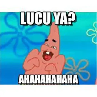 ➖ Patrick Star SpongeBob SquarePants LUCU YA? AHAHHAHAHAHAHA patrick, lucu, kocak, spongebob, kartun, meme whatsapp sticker