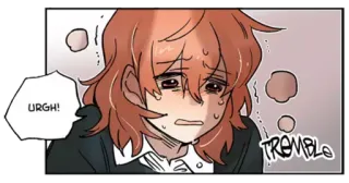 😫 URGH! dibujos animados, cómic, sudor, agotado telegram sticker