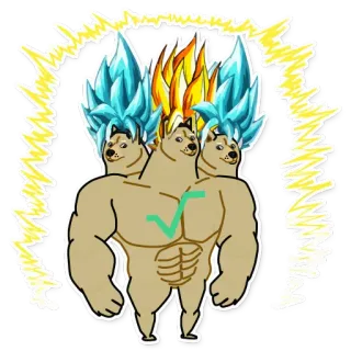 🦔 doge, meme, muskel, lustig, super sayajin, anime, dragon ball z telegram sticker