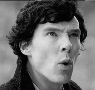 🤨 Sherlock Holmes Sherlock 本尼迪克特·康伯巴奇, 神探夏洛克, 夏洛克·福尔摩斯, 侦探, BBC whatsapp sticker