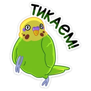 🏃‍♂️ ТИКАЕМ! vogel, papegaai, ontsnapping, schattig, sticker telegram sticker