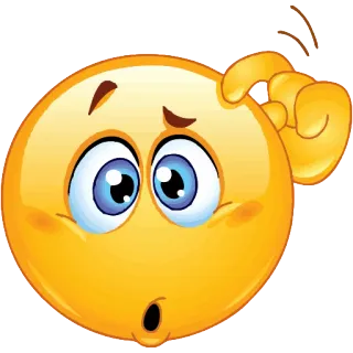 😯 Emoji, Verwirrt, Denken, Frage, Gelb, Gesicht telegram sticker