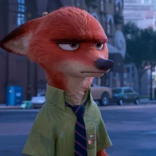 😾 Nick Wilde Zootopia fox, cartoon, movie, zootopia, disney, nick wilde, animal, character whatsapp sticker