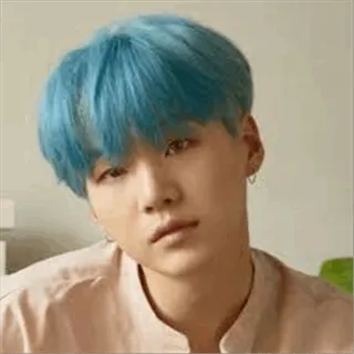 😐 Suga kpop, bts, min yoongi, idol, chanteur, cheveux bleus telegram sticker