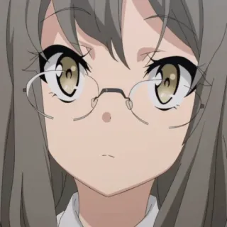 🦪 Anime, Fille, Lunettes, Dessin animé telegram sticker