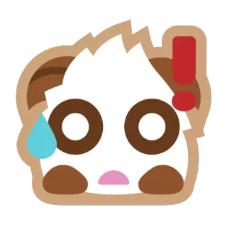 😳 Cartoon, Poro, Überrascht, Sticker, Emoji, Verängstigt telegram sticker