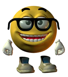 🤓 Emoji, Okulary, Inteligentny, Śmieszne, Kreskówka telegram sticker