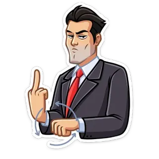 🖕 doigt d'honneur, geste, offensant, impoli, costume, homme whatsapp sticker