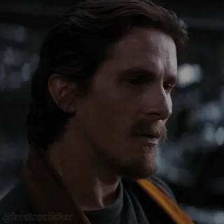 😐 Christian Bale ator, homem, retrato, celebridade, rosto whatsapp sticker