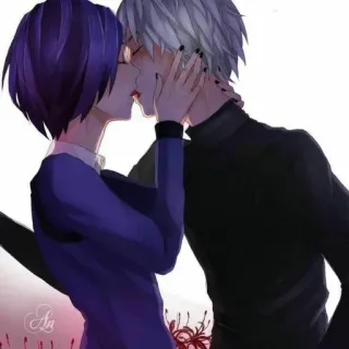 💋 Anime, Küssen, Paar, Liebe, Romantik telegram sticker