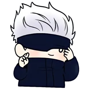 🤞 Gojo Satoru Jujutsu Kaisen Anime, Gojo Satoru, Jujutsu Kaisen, Chibi, Augenbinde telegram sticker