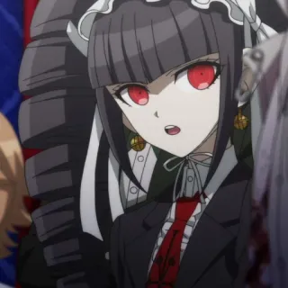 🃏 Celestia Ludenberg Danganronpa Anime, Jogo, Danganronpa, Celestia Ludenberg, olhos vermelhos, gótico telegram sticker