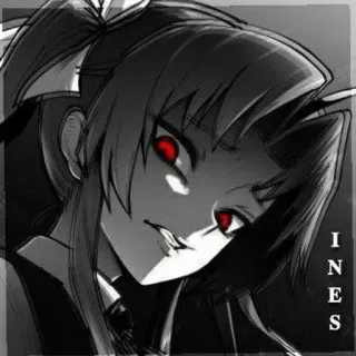 😤 INES Anime, Personaje, Inés, ojos rojos, malvado, Manga telegram sticker