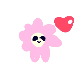 🥰 花, 粉色, 爱心, 卡通, 可爱 telegram sticker