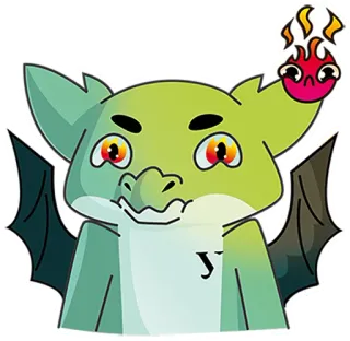😡 goblin, monster, fantasy, cartoon, creature, fire whatsapp sticker