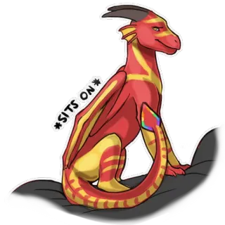 💺 *SITS ON* Drache, Fantasy, Aufkleber, bunt, Cartoon whatsapp sticker