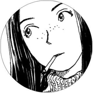 🤨 Курение, Сигарета, Аниме, Манга, Девушка, Мультфильм telegram sticker
