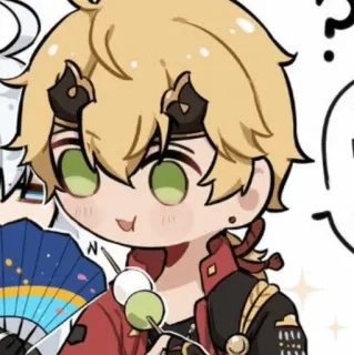 🍡 Thoma Genshin Impact Anime, Gra wideo, Słodkie, Chibi, Postać, Genshin Impact, Thoma telegram sticker